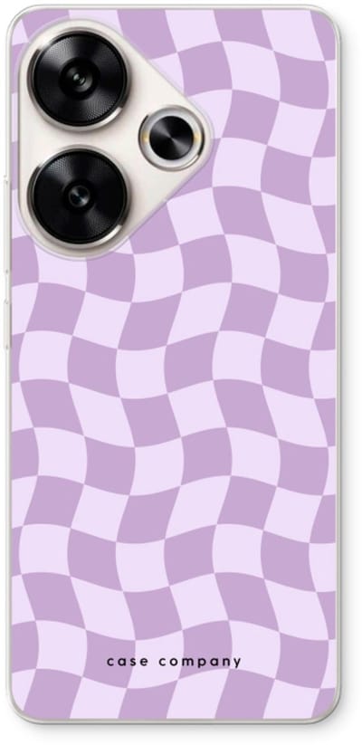 Case Company® - Hoesje geschikt voor Xiaomi Poco F6 hoesje - Grid Paars - Soft Cover Telefoonhoesje - Bescherming aan alle Kanten en Schermrand