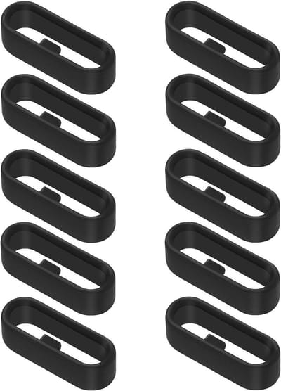 Zwarte Silicoon Horlogeband Loops, 10 Stuks Vervangende Bandhouders, Ideaal voor Smartwatches en Sporthorloges, Duurzaam en Flexibel