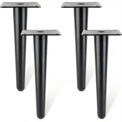 WiseGoods Premium Stalen Tafelpoten - Heavy Duty Meubelpoten - DIY Tafelpoot - Retro Hairpin Pinpoten - Meubelpoot Zwart - 10CM