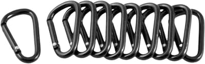 Snap haken - Karabijnclips - Outdoor bevestiging - Veerbelast ontwerp - 10 stuks - Zwart