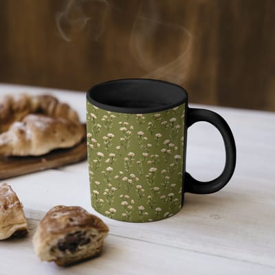 Magische Mok - Foto op Warmte Mokken - Koffiemok - Landelijk - Bloemen - Groen - Magic Mok - Beker - 350 ML - Theemok
