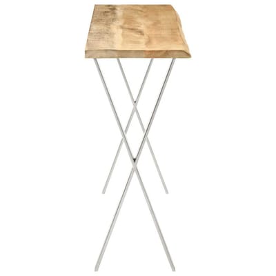 vidaXL - Wandtafel - met - natuurlijke - rand - 105x33x76 - cm - massief - mangohout