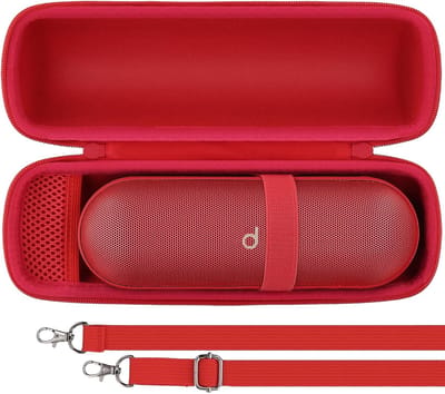 Hard Travel Case voor Bluetooth Speaker met Microfoon - Bescherming en Draagbaarheid, Statement Rood, Geschikt voor Beats Pill