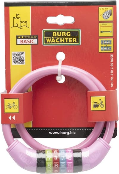 Praktisch Fietsslot met Cijferslot en Spiraalslot voor Kinderen - 65 cm Lang