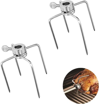 Set van 2 Vlees Klemmen en BBQ Vleesnaalden voor Barbecue met een Diameter tot 10mm, Ideaal voor Grillen en Roosteren