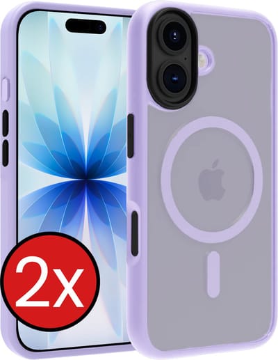 Hoesje - 2 Stuks - Geschikt voor Apple iPhone 17 - Magsafe Compatible - Sterk & Shockproof - Shock Proof Case - Back Cover - Telefoon Hoes - Telefoonhoes - Lila