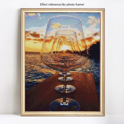 Peinture diamant 5d à faire soi-même, tasse de paysage, perceuse complète, broderie diamant, mosaïque, image 20X30 gray