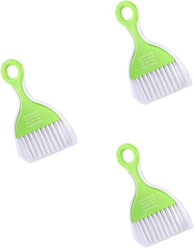 Kleine Veegborstel Set - Mini Stoffer Bezem - Snelle Schoonmaak - Zachte Haren - 3 Stuks - Willekeurig