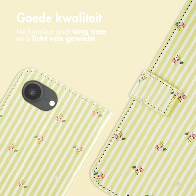 imoshion Hoesje - Geschikt voor Apple iPhone 17e / 16e - Design Bookcase smartphone - Garden Stripes