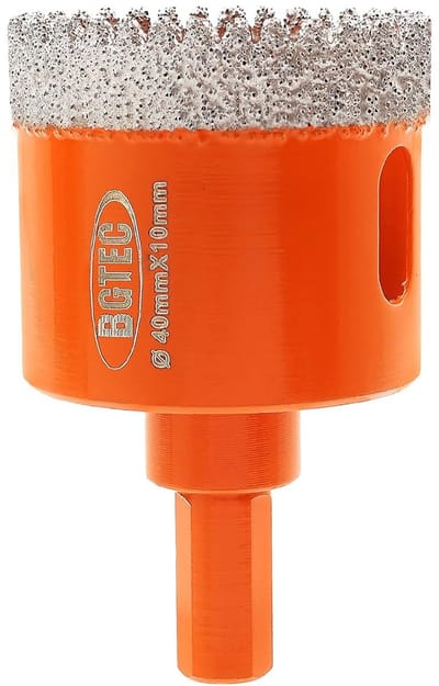 Diamantboor 40 mm met driehoekige schacht voor Tegels en Steen