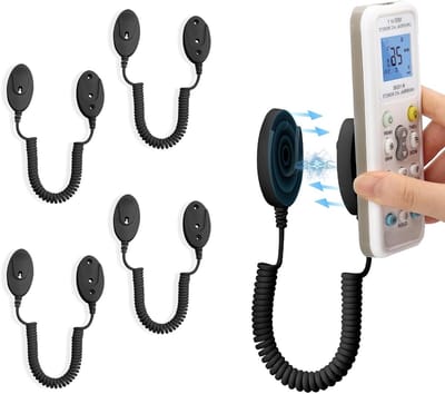 Set van 2 Magnetische Afstandsbedieninghouders met Veerkabels, Zelfklevende Wandmontage, Verliespreventie en Snelle Bevestiging voor Optimaal Gebruiksgemak en Veiligheid