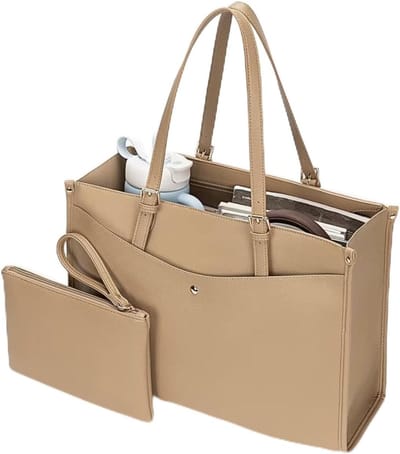 Laptop Tas Dames - Werktas Schoudertas - Dagelijks Gebruik - Gevoerd Laptopvak - 44 x 29 cm - Zwart