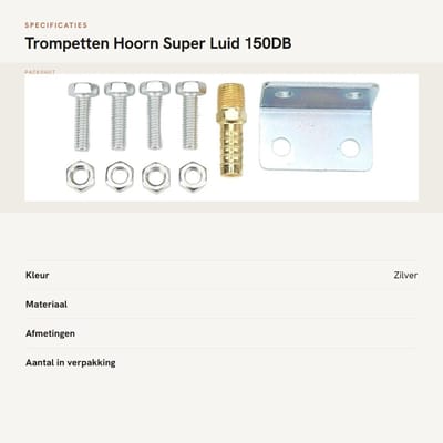 Dailygoods- Luchtcompressor 150 dB - Luchthoorn 4 Trompetten - Universeel - Auto's/Vrachtwagens/Boten - Eenvoudige installatie - Krachtige waarschuwing