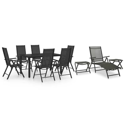 vidaXL - 10-delige - Loungeset - zwart - en - antracietkleurig