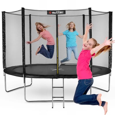 Outtec® Trampoline met Veiligheidsnet - Kinder Trampoline - Trampoline Rond met Net - Ø 305 cm (10ft) - tot 150 kg - Inclusief Ladder - Voor Kinderen