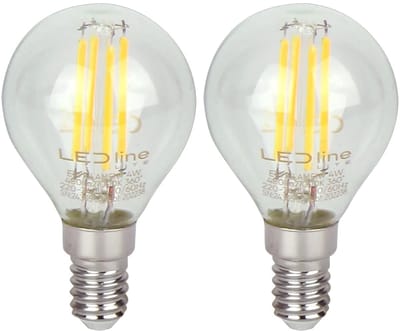 LED line LITE LED Filament Kogellamp G45 E14 - 4W (vervangt 40W) - 480lm - Ø45mm - 230V - Energiezuinig - 2 stuks