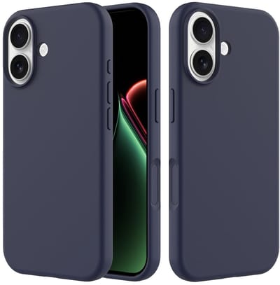 Shockproof Backcover - Liquid Silicone Soft Hoesje - Geschikt voor: iPhone 17 - Middernachtblauw