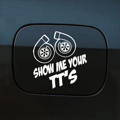 Bumpersticker - Show Me Your TTs - 15 X 15 - Wit