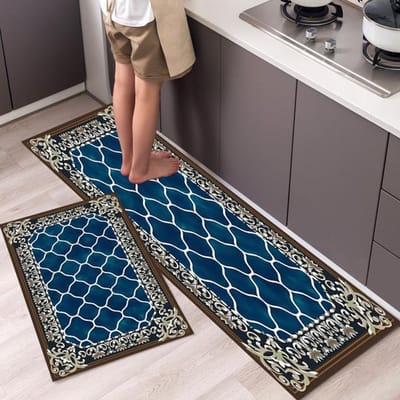 Keukenmatten voor Vloer Antislip Wasbaar Huishoudelijk Lang Tapijt voor Gang Badkamer Entree Deurmat Slaapkamer Woonkamer Kleden 40cmx60cm 1pc gray