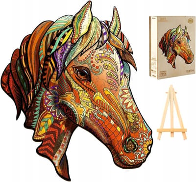 Houten Puzzel Paard - Legpuzzel Hout - Ontspanning en Geheugen - Dierenvormig Uniek - 300 stukken - Kleurrijk