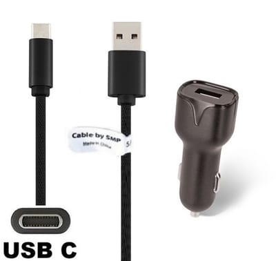 OneOne auto oplader + 2,0m standaard USB C kabel. 2.1A lader. Autolader adapter past op Samsung Galaxy A34, A54, A24, A14, A05, F04, F34, F54, A15, A25, A35, F15, M14, M04, M34, M21, M30, M40, M54