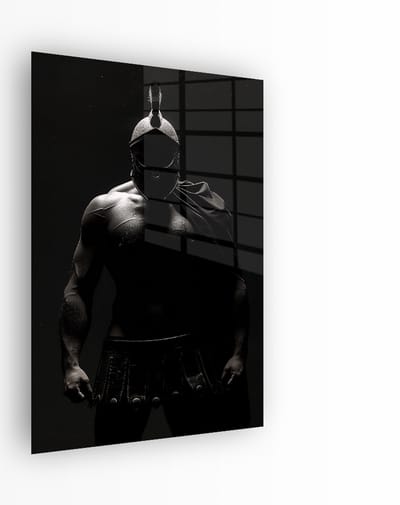 Indoorart - Glasschilderij Courage Warrior 40x60 CM - Afbeelding op plexiglas - Inclusief montagemateriaal