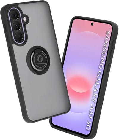 Hoesje geschikt voor Samsung Galaxy A37 - Techsuit Glinth Back Cover met ring en magneet - Zwart