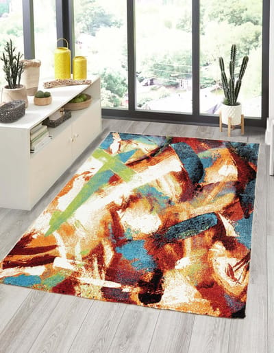 Flycarpets Vistoso Abstract Vloerkleed - Kleurrijk - 120x170 cm - Laagpolig Tapijt Woonkamer