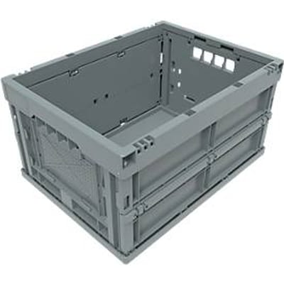 Euronorm plooibox 4322, zonder deksel, voor magazijngebruik en meervoudig transport,  inhoud 20,3 liter grijs