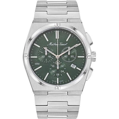 Mathey-Tissot Zeus Chrono Roestvrij Staal Groen Wijzerplaat Kwarts H118CHAV Herenhorloge groen