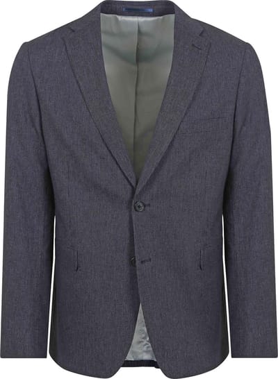 Suitable Blazer Linnen Streep Donkerblauw (navy) - Maat 50 - Heren blazer