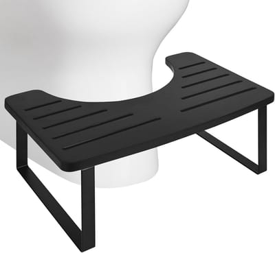 Toiletkruk voor Volwassenen en Kinderen - Draagbare Anti-Slip WC-kruk (Zwart)