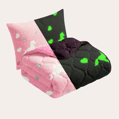 HappyBed Kinderdekbed zonder overtrek 140x200 - Wasbaar dekbed - Dekbed zonder hoes - 2 in 1 dekbed - Dekbed met print - Hoesloos dekbed - Pink Unicorn