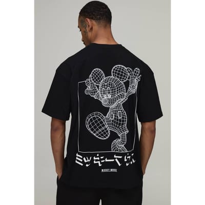 Oversized T-shirt Met Mickey Mouse Licentie Print | Black | Size Medium