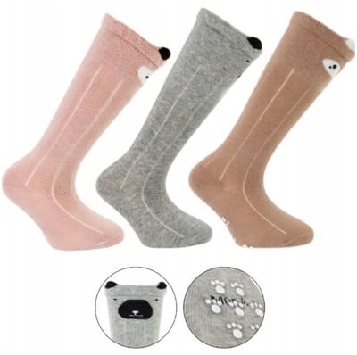 ATTREZZO® - Kniekousen - 3 pack - maat 17-18 - Antislip - Kind