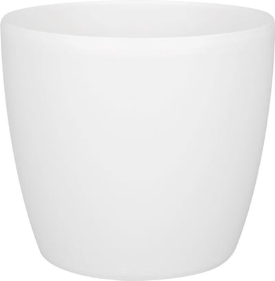Elho Brussels Rond 22 - Bloempot voor Binnen - 100% Gerecycled Plastic - Ø 22.3 x H 20.6 cm - Wit