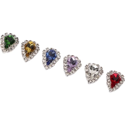 30 pièces Strass à coudre 6 couleurs DIY Artisanat Strass en verre Strass à griffes avec 4 trous pour gray