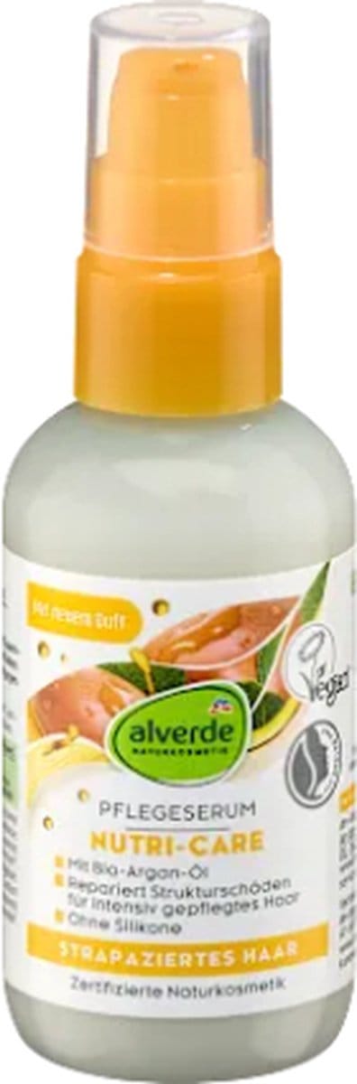 Alverde Naturkosmetik Nutri-Care Haarserum - 75 ml | Serum voor beschadigd haar - Bio-Arganolie - Vegan Haarserum - Siliconenvrij