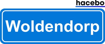 Hacebo - Plaatsnaam Sticker - 29x10 CM - Woldendorp sticker - Verkeersborden sticker - grappige cadeaus - Woldendorp