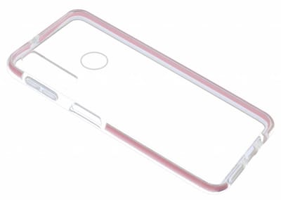 Ntech Hoesje Geschikt voor Huawei P Smart+ 2019 Roze &Transparant Anti Shock Back hoesje