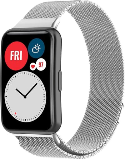 Strap-it Luxe Milanese band - Milanees bandje geschikt voor Huawei Watch Fit / Huawei Watch Fit New - zilver