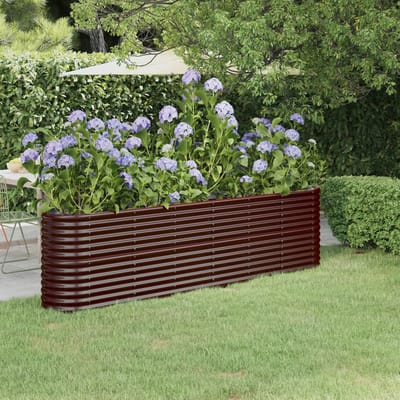 vidaXL - Plantenbak - 260x40x68 - cm - gegalvaniseerd - staal - bruin