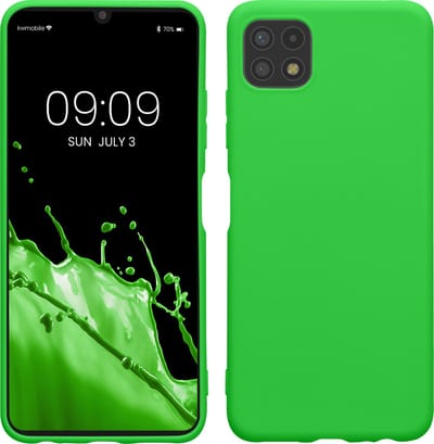 kwmobile telefoonhoesje geschikt voor Samsung Galaxy A22 5G - Hoesje voor smartphone - Back cover in neon groen