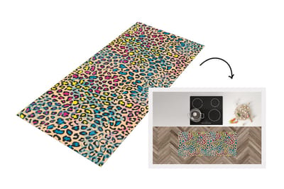 Keukenloper - Loper keuken - Panterprint - Patronen - Kleuren - 120x50 cm - Keukenloper vinyl