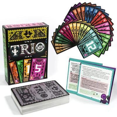 TRIO Strategisch Bordspel Kaartspel Hersentraining Activiteit voor Familie Feest Groep Bord Plezier Spel Speelgoed black