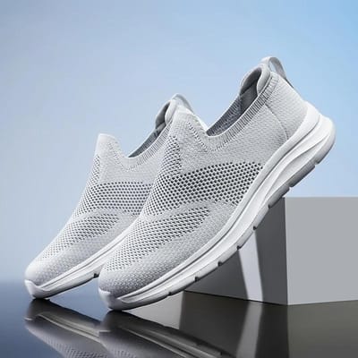 MAEDEF Heren Casual Schoenen Hol Ademend Mesh Loafers Heren Lichtgewicht Wandelschoenen Instapper Grote Maat 39-48 Rijloafers Heren 39 gray