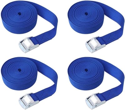 Set van 4 Spanbanden met Ratel - 5 Meter x 25 mm Verstelbare Sjorbanden voor Zware Lasten