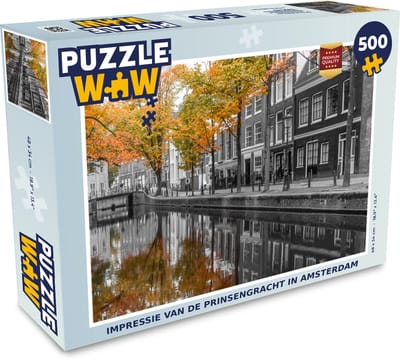 Puzzel Impressie van de Prinsengracht in Amsterdam - Legpuzzel - Puzzel 500 stukjes