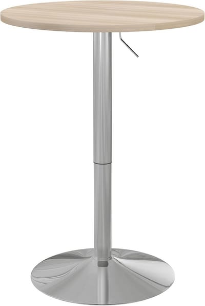 Ronde bartafel - Hoge keuken tafel - Compact wonen - 360 graden draaibaar - 69-91 cm verstelbaar - Eiken staal