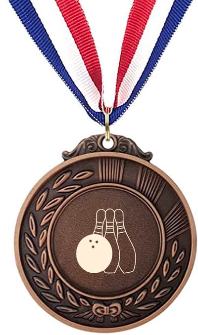 Akyol - bowlen medaille bronskleuring - Bowlen - sporters - inclusief kaart - sport cadeau - sporten - leuk kado voor je sporter om te geven -